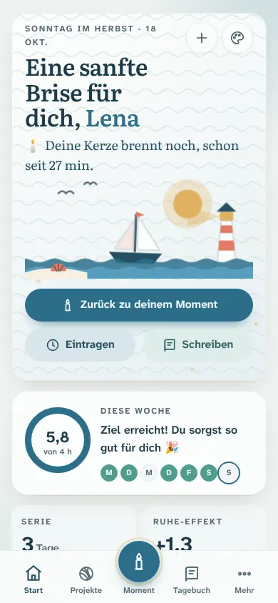 Der Startbildschirm im Stil Meeresbrise
