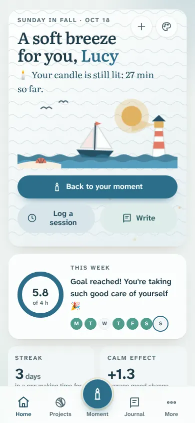 The home screen with the Sea breeze theme